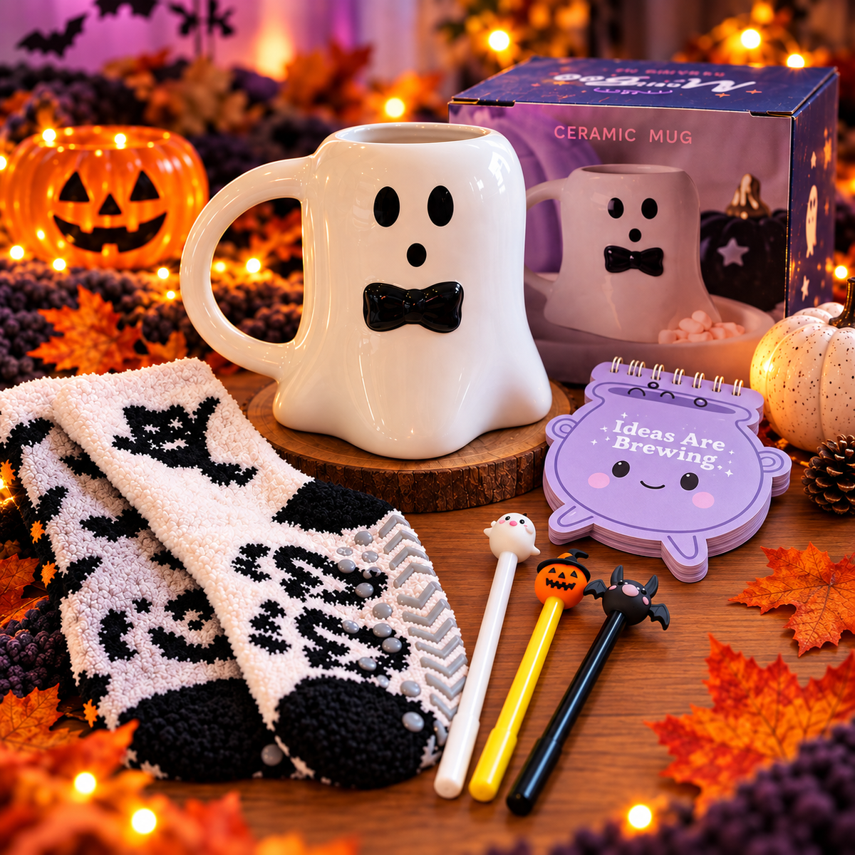 Ghost with Bow Tie Halloween Gift Set